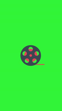 Video-wheel-projector-Icon-animation-on-green-background