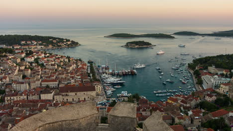 Day-to-Night-Time-Lapse-of-Hvar-Town,-Croatia.