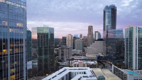 Buckhead-Atlanta,-Georgia-skyline-at-sunset