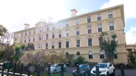 Exterior-view-of-Victoria-University-Faculty-of-Law-in-Old-Government-Buildings-in-capital-city-of-Wellington,-New-Zealand-Aotearoa