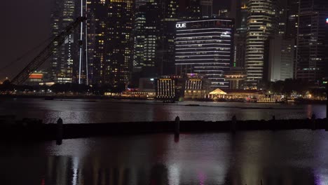 Vista-Del-Horizonte-De-Singapur-Por-La-Noche