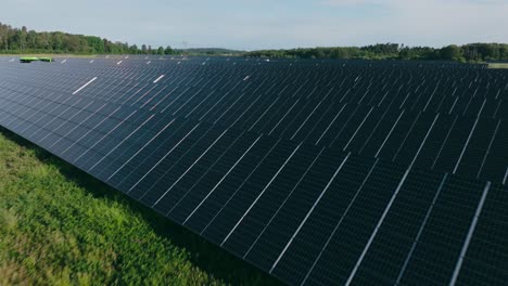 Drone-shot-of-the-biggest-solar-farm-in-Sweden-outside-Strängnäs,-Stockholm