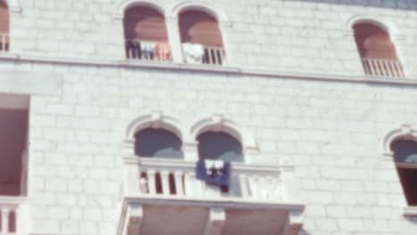 Blooming-Tree-Beside-Luxury-Villa-with-White-Stone-Facade-Dubrovnik-1960s