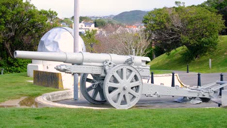 Malerische-Aussicht-Auf-Astrodome-Und-Kanone-Im-Botanischen-Garten-Von-Wellington-In-Der-Hauptstadt-Von-Neuseeland-Aotearoa