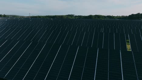 Drone-shot-of-the-biggest-solar-farm-in-Sweden-outside-Strängnäs,-Stockholm