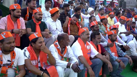 BJP-supporters-gathered-to-attend-Chief-Minister-Yogi-Adityanath-Lok-Sabha-election-campaign-rally