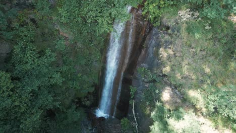 Aerial-View-Of-Rexio-Waterfall-In-Folgoso-Do-Courel,-Lugo,-Spain