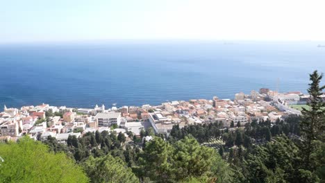 Aerial-view-of-Algiers-from-the-Notre-Dame-d'Afrique-Basilica-on-a-sunny-Ramadan-day,-Algeria