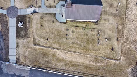 Strandarkirkja-church-aerial-view-of-Iceland's-stunning-south-coast-with-scenic-ocean-views-and-surrounding-landscape