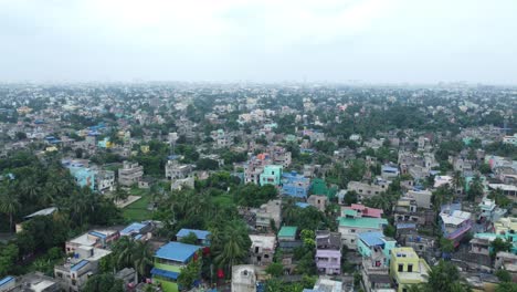 Aerial-view-shot-of-Kolkata-city