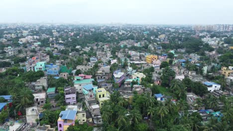 Aerial-view-shot-of-Kolkata-city