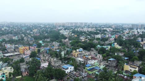 Aerial-view-shot-of-Kolkata-city