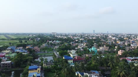 Aerial-view-shot-of-Kolkata-city