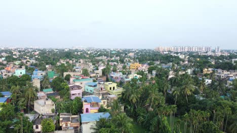 Aerial-view-shot-of-Kolkata-city