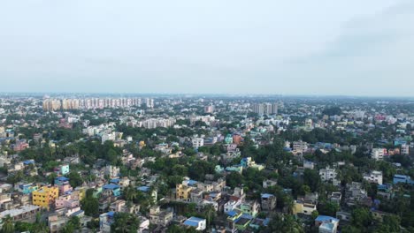 Aerial-view-shot-of-Kolkata-city