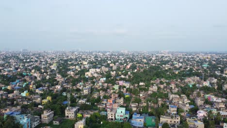 Aerial-view-shot-of-Kolkata-city