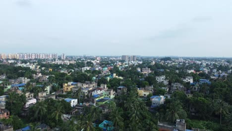 Aerial-view-shot-of-Kolkata-city