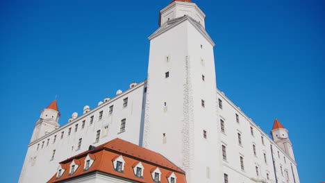 Vista-Panorámica-De-La-Fortaleza-Gótica-Del-Castillo-De-Bratislava,-Eslovaquia