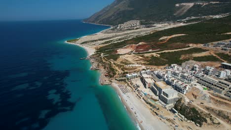 Construction-on-Albania's-coast-with-luxury-resorts-for-summer-vacations,-risking-the-destruction-of-environment-and-nature