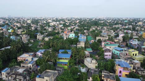 Aerial-view-shot-of-Kolkata-city