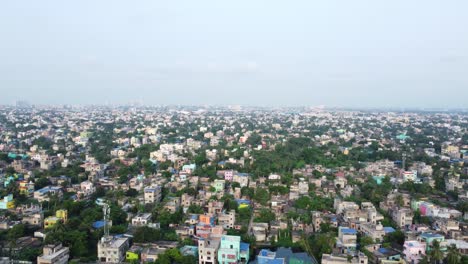 Aerial-view-shot-of-Kolkata-city