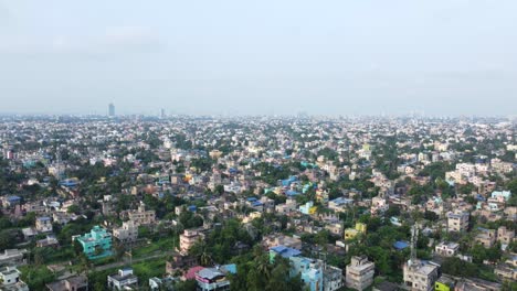 Aerial-view-shot-of-Kolkata-city