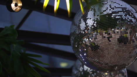 Close-up-of-shiny-silver-disco-ball