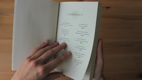 Hands-opening-Harry-Potter-and-the-Philosopher's-Stone-book-in-Norwegian