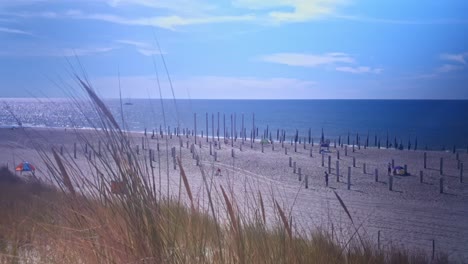 Blick-Von-Oberhalb-Der-Dünen-Auf-Den-Strand