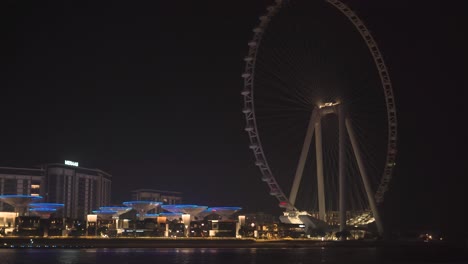 Giant-Ferris-wheel-at-Ain-dubai-during-night-time-in-United-arab-emirates