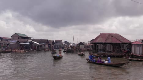 Makoko-Community,-Lagos,-Nigeria---30-June-2024:-Drone-view-of-Makoko-community-across-the-3rd-Mainland-Bridge