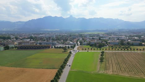 Aerial-Shot-of-Thun-City-in-Switzerland