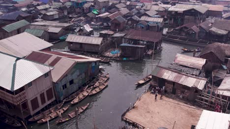 Makoko-Gemeinde,-Lagos,-Nigeria-–-30.-Juni-2024:-Drohnenansicht-Der-Makoko-Gemeinde-über-Die-3.-Festlandbrücke