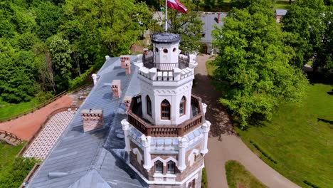 Sigulda-New-Castle-With-Gothic-Revival-Architecture-In-Sigulda,-Latvia