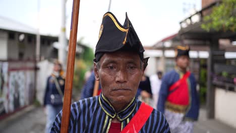 closeup-of-Javanese-soldier's-face-during-the-cultural-procession-of-the-village-festival