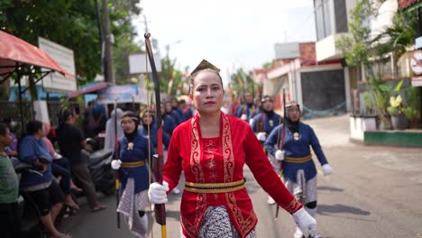 Merti-Desa-Festival-which-is-paraded-by-Javanese-soldiers-with-musical-instruments-and-bows