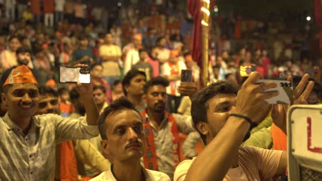 BJP-youth-members-at-Assi-ghat-to-support-Chief-Minister-Yogi-Adityanath-Lok-Sabha-election-campaign-mega-rally