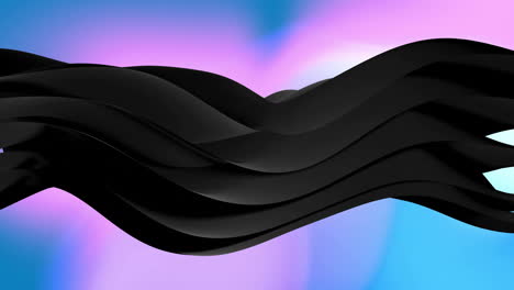 Animation-of-waving-layers-moving-over-multi-coloured-background