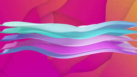 Animation-of-waving-layers-moving-over-multi-coloured-background