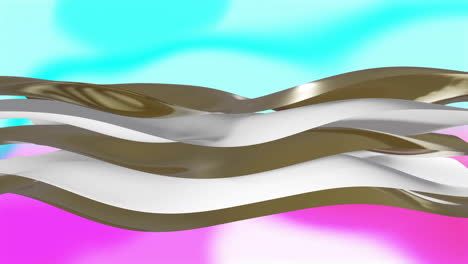 Animation-of-waving-layers-moving-over-multi-coloured-background