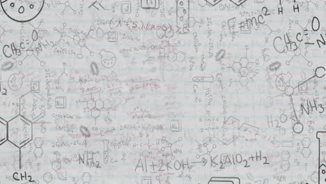 Animating-chemical-formulas-and-equations-over-white-background-with-scientific-doodles