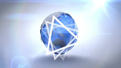 Rotating-globe-with-triangular-shapes-animating-on-it