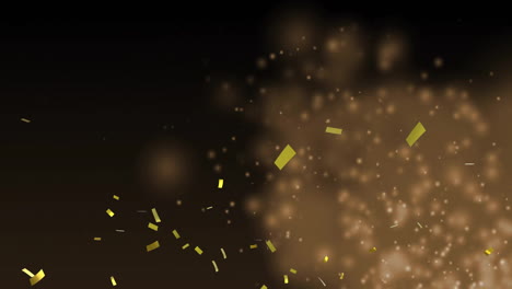 Floating-and-glowing-golden-particles-animation-over-dark-background