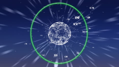 Animating-digital-globe-with-network-connections-and-data-points-over-blue-background