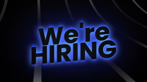 We''re-hiring-text-animation-with-glowing-blue-effect-on-dark-background