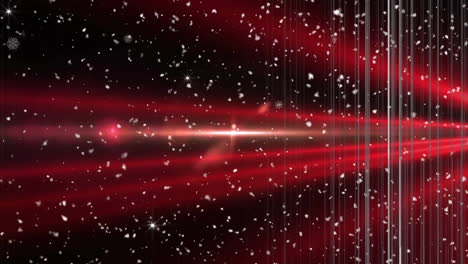 Red-light-beams-and-particles-animation-over-dark-starry-background