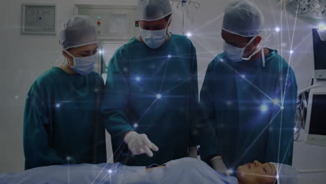 Doctors-performing-surgery-with-network-connections-animation-over-operating-room