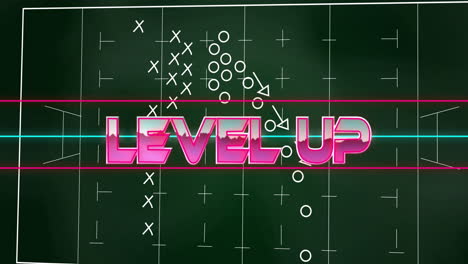 Animating-Level-Up-text-over-football-strategy-board