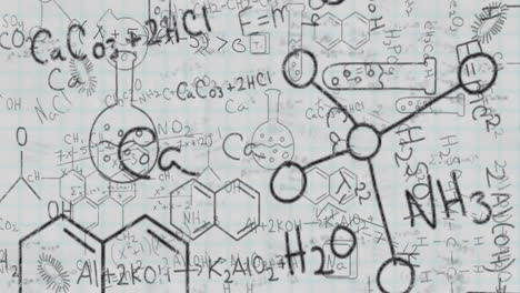 Animieren-Wissenschaftlicher-Gleichungen-Und-Chemischer-Strukturen-Anhand-Von-Handgezeichneten-Skizzen-Auf-Kariertem-Papier