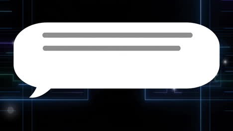 Burbuja-De-Diálogo-Con-Dos-Líneas-Flotando-Sobre-Una-Animación-De-Red-Digital